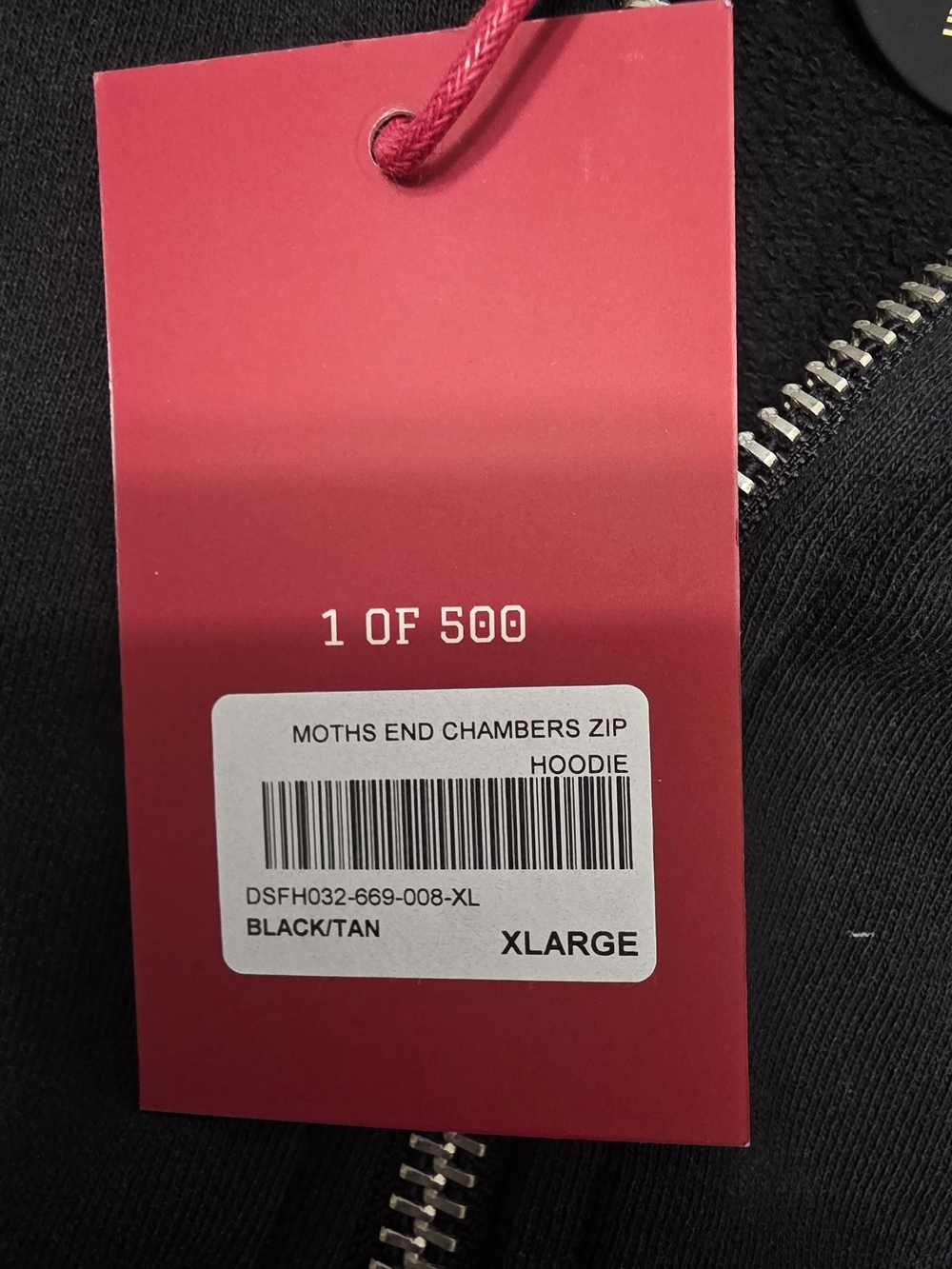 Darc Sport Red Tag Moths End Chambers Zip Hoodie XL NWT 1/500 - Picture 4 of 4
